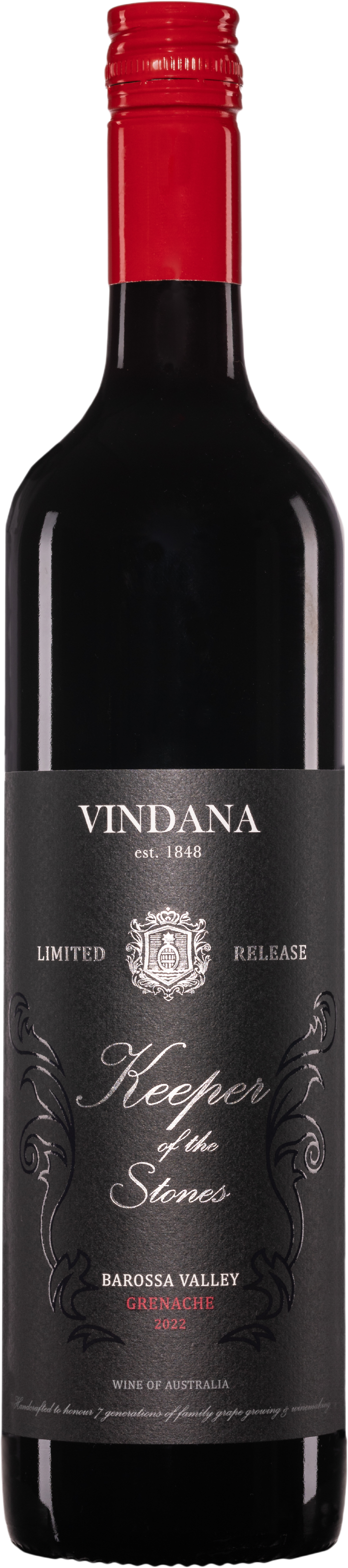 Vindana Wines Keeper of the Stones Limited Release Barossa Valley Grenache 2022 Barossa Valley